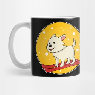 Dog as Skier with Skis Mug